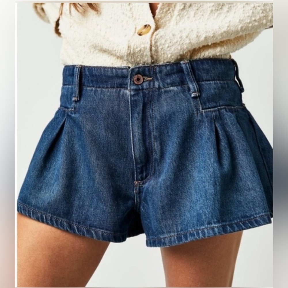 Free People Blue Jean Shorts